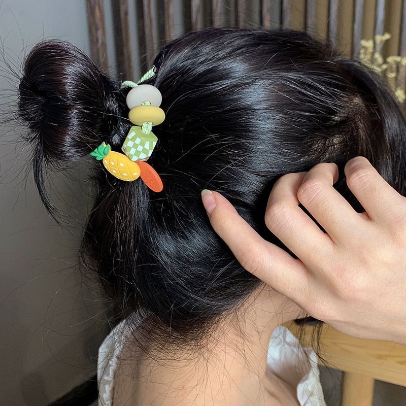 Dây Cột Tóc Co Giãn Họa Tiết Trái Cây Thời Trang