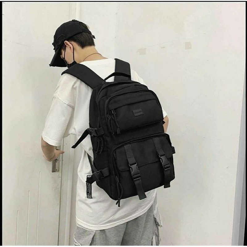 balo vải unisex, balo nam đi học. balo 2 nịt dưới