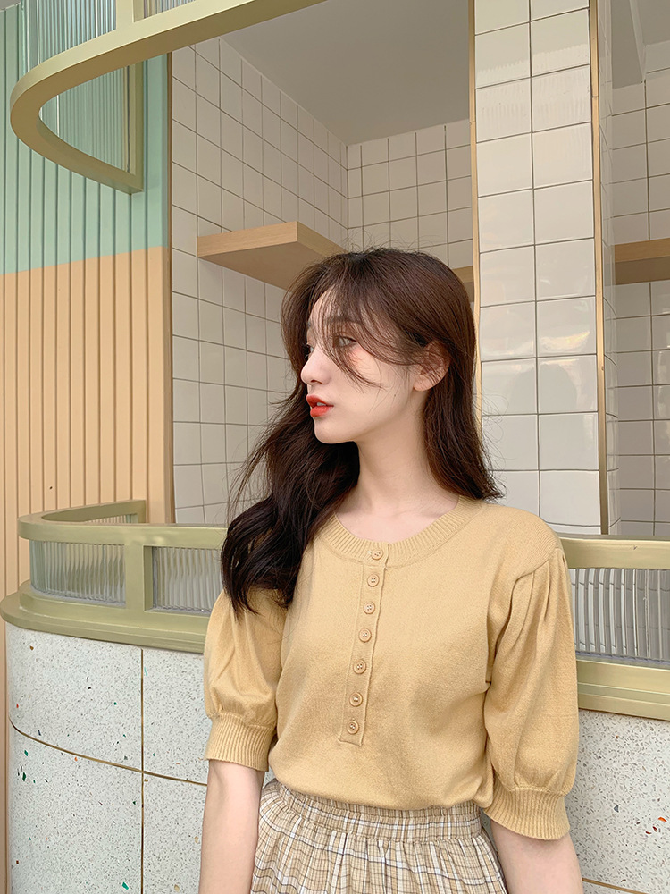 Áo thun IELGY tay ngắn cổ tròn thời trang mùa hè dành cho nữ