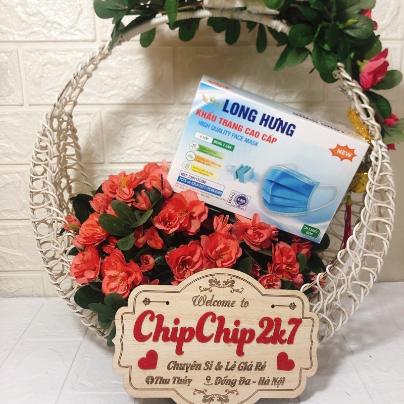 (Màu hót) Khẩu trang y tế 4 lớp màu Xanh lá 50 cái