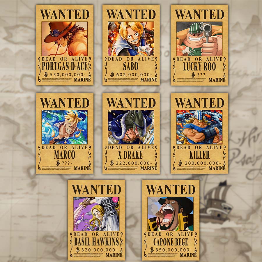 Poster Truy Nã Bộ 3 Quái Vật, Quân Cách Mạng One Piece