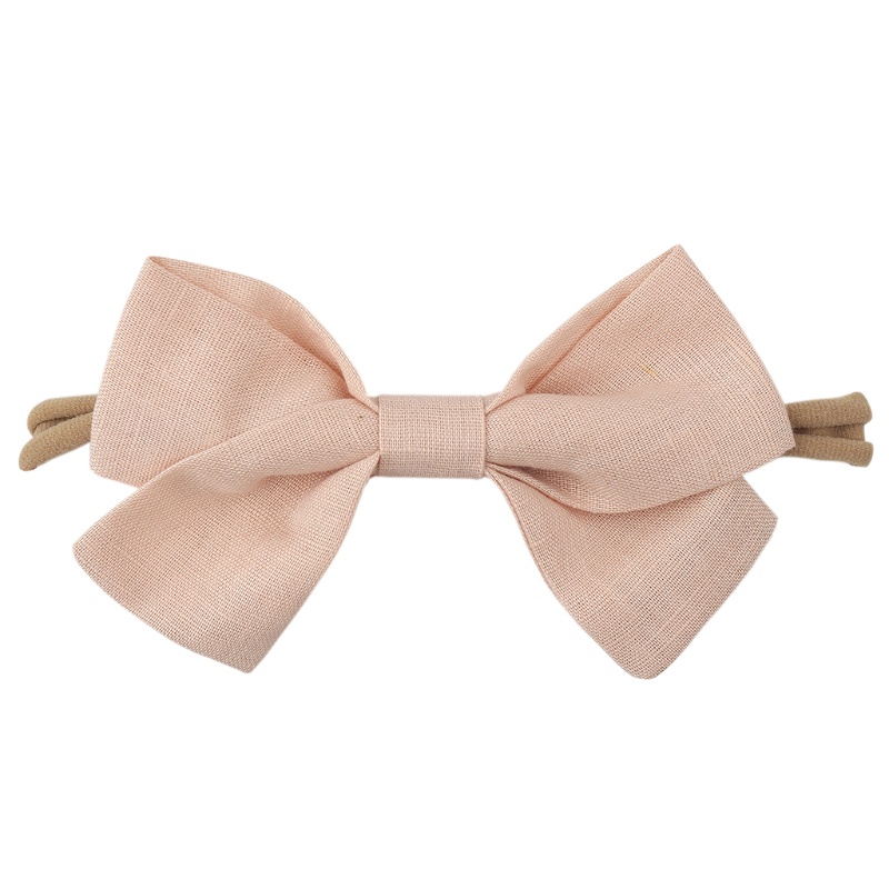 Băng Đô Cài Tóc Bằng Vải Lanh Co Giãn Trang Trí Thắt Nút Cho Bé Sơ Sinh