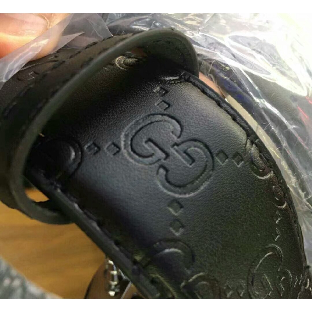 Thắt lưng da Gucci thiết kế khóa đôi hình chữ G thời trang cá tính kiểu kinh doanh cho nam và nữ