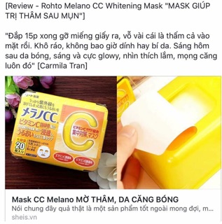 Mặt nạ CC Melano trắng da, mờ thâm mụn,nám