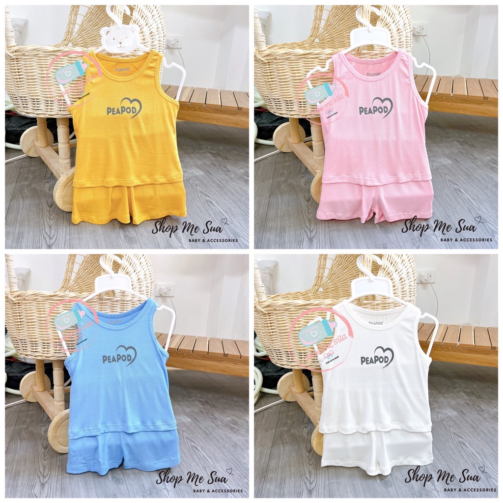 PEAPOD Bộ Ba Lỗ Tăm Mỏng Mát Cho Trẻ Em 6m-4y