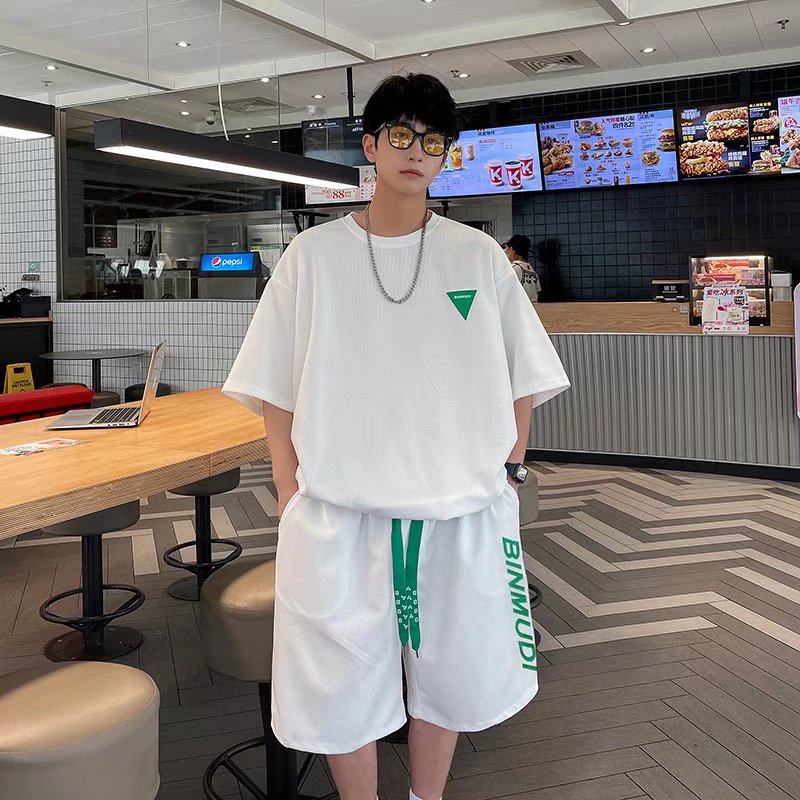 Bộ Đồ Nam Hai Mảnh Áo Tay Ngắn Quần Ngắn Màu Trơn Có Dây Rút Thời Trang Dành Cho Cặp Đôi Bigsize Form Rộng đồ bộ thể thao nữ