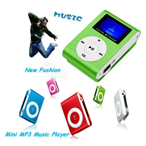 Máy Nghe Nhạc Mp3 MINI có màn hình-kẹp gắn quần áo-tặng tai nghe và dây sạc-digital mp3 player 2-16Gb