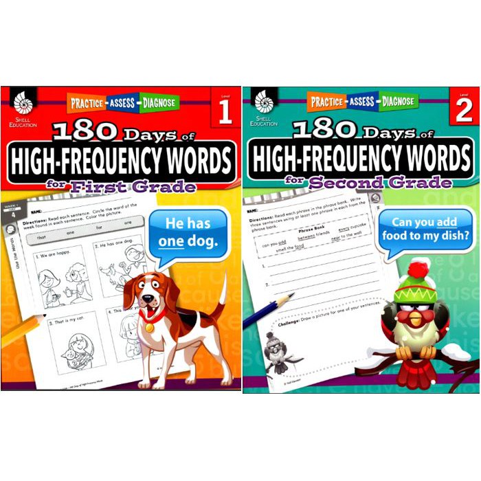 [Big Sale!] Combo 2q - 180 days of high frequency words (Level 1,2)