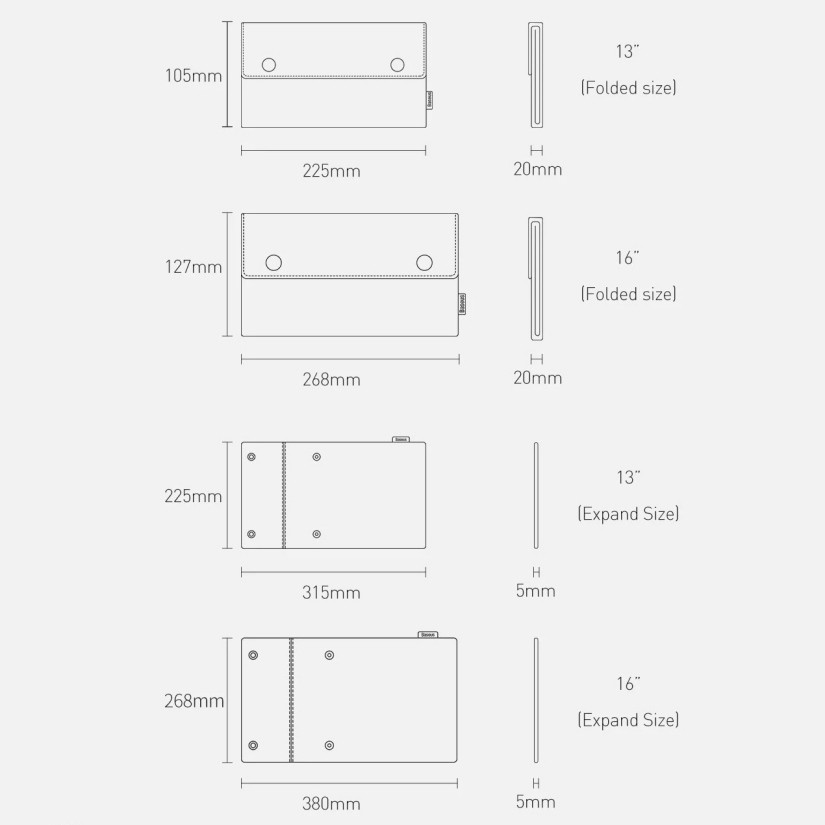 Túi Đựng Laptop MacBook Baseus Folding Series 13-16-inch