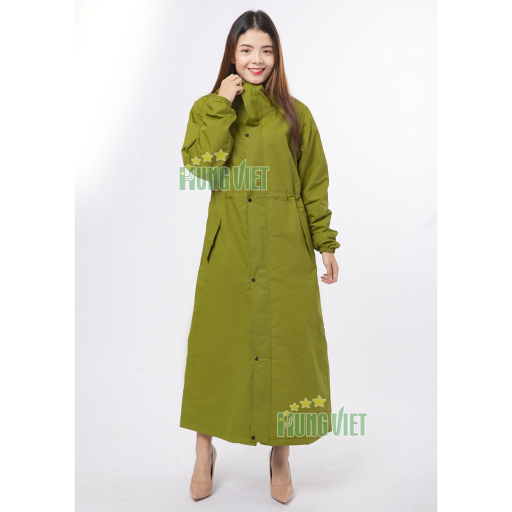 Áo mưa măng tô nữ PU 2 lớp cao cấp vải Hàn Quốc -Hàng nhập khẩu