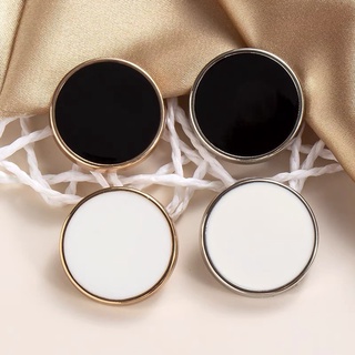 10 Cái / lốc 11.5 / 15/20 / 25mm Thời trang Quần áo Đơn giản Nút Áo sơ mi Đen Trắng Nút Vật liệu may Tự làm Phụ kiện May Nút