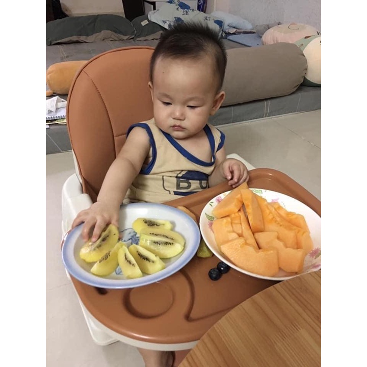 GHẾ ĂN DẶM HANBEI 4 CHỨC NĂNG - CÓ ĐỆM + BÁNH XE (HÀNG CHÍNH HÃNG)