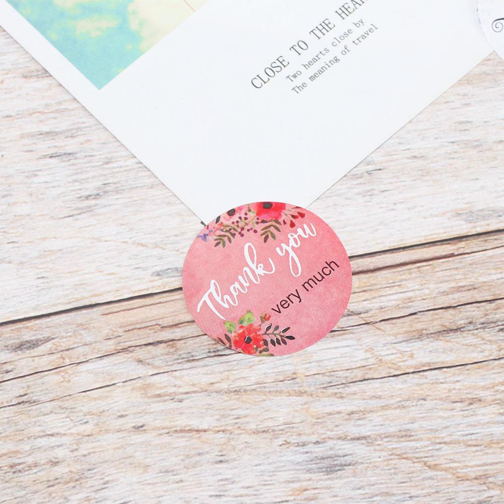 Sticker Tròn In Chữ Thank You Dán Trang Trí Quà Tặng