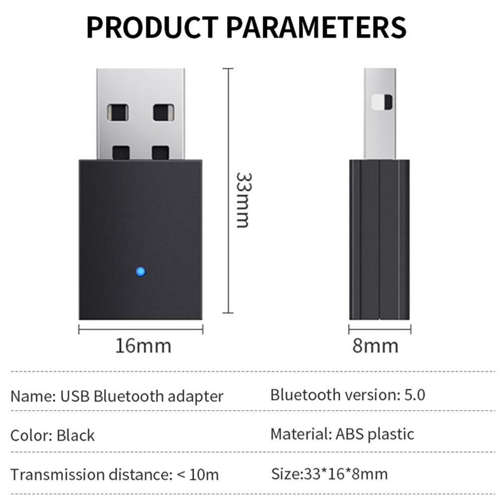 PC Usb Nhận Tín Hiệu Âm Thanh Bluetooth 5.0 Kèm Dây Cáp Âm Thanh Jack 3.5mm