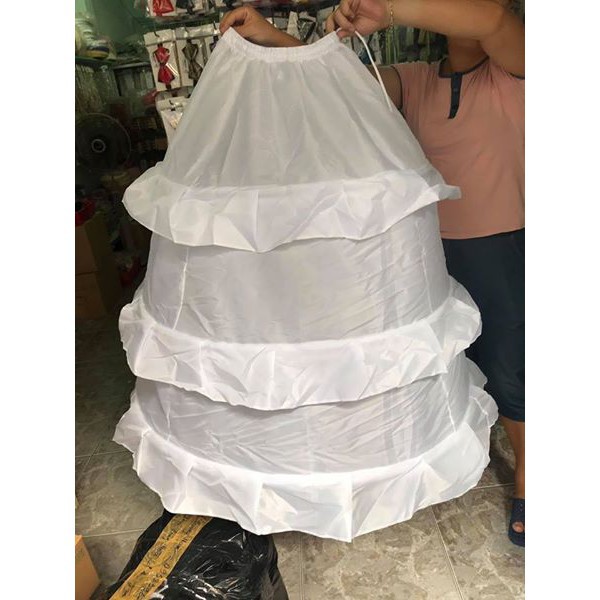 Phụ kiện cưới giang - Tùng xoè váy cưới 3 tầng không lưới hàng sản xuất tại việt namTH