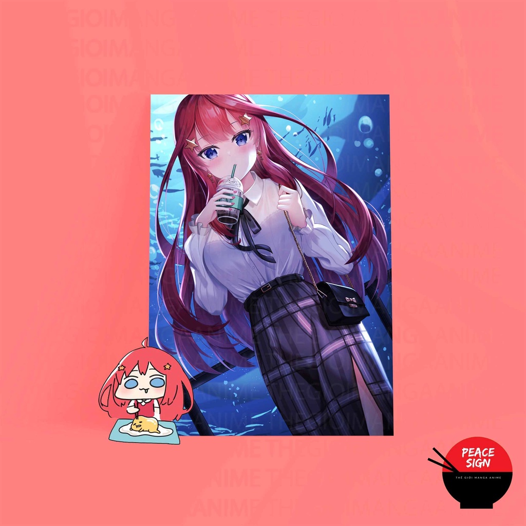 (NHIỀU MẪU) Tấm postER giấy 260gsm NAKANO ITSUKI - Gotoubun no Hanayome NHÀ CÓ NĂM NÀNG DÂU