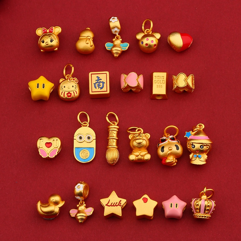 Mặt Dây Chuyền Hình Người Đàn Ông Nhỏ Màu Vàng Phong Cách Cổ Điển diy