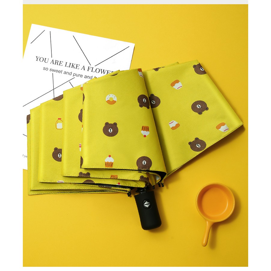 [QUÀ TẶNG KHÔNG BÁN] Qùa tặng Silkygirl cây dù gấu Brown chống UV chống mưa 27cm | BigBuy360 - bigbuy360.vn