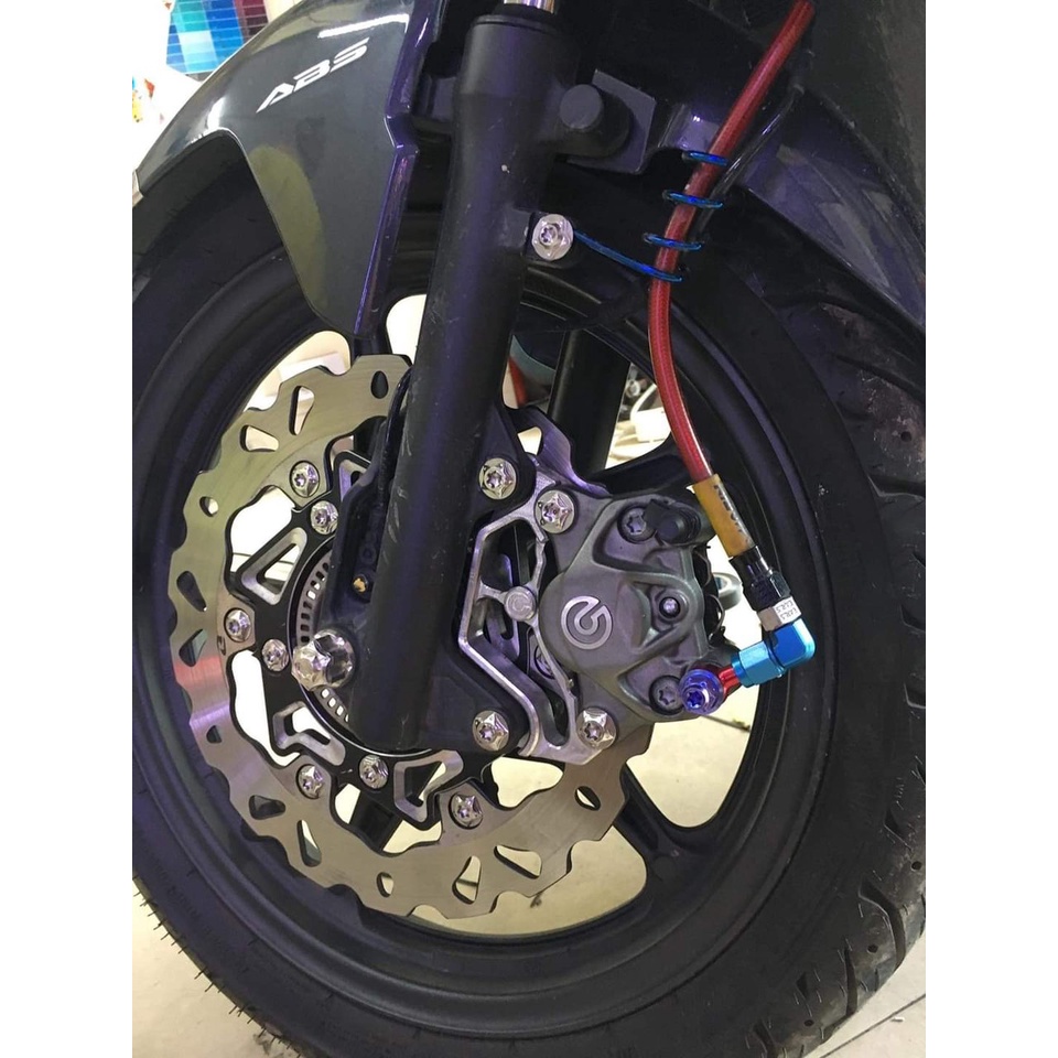 COMBO SIÊU ĐỈNH Heo+Pát Trước xe AIRBLADE ( Xe AB). Heo Dầu Trước Brcmbe 2piston đối xứng Kèm Pát CNC đĩa size 260mm