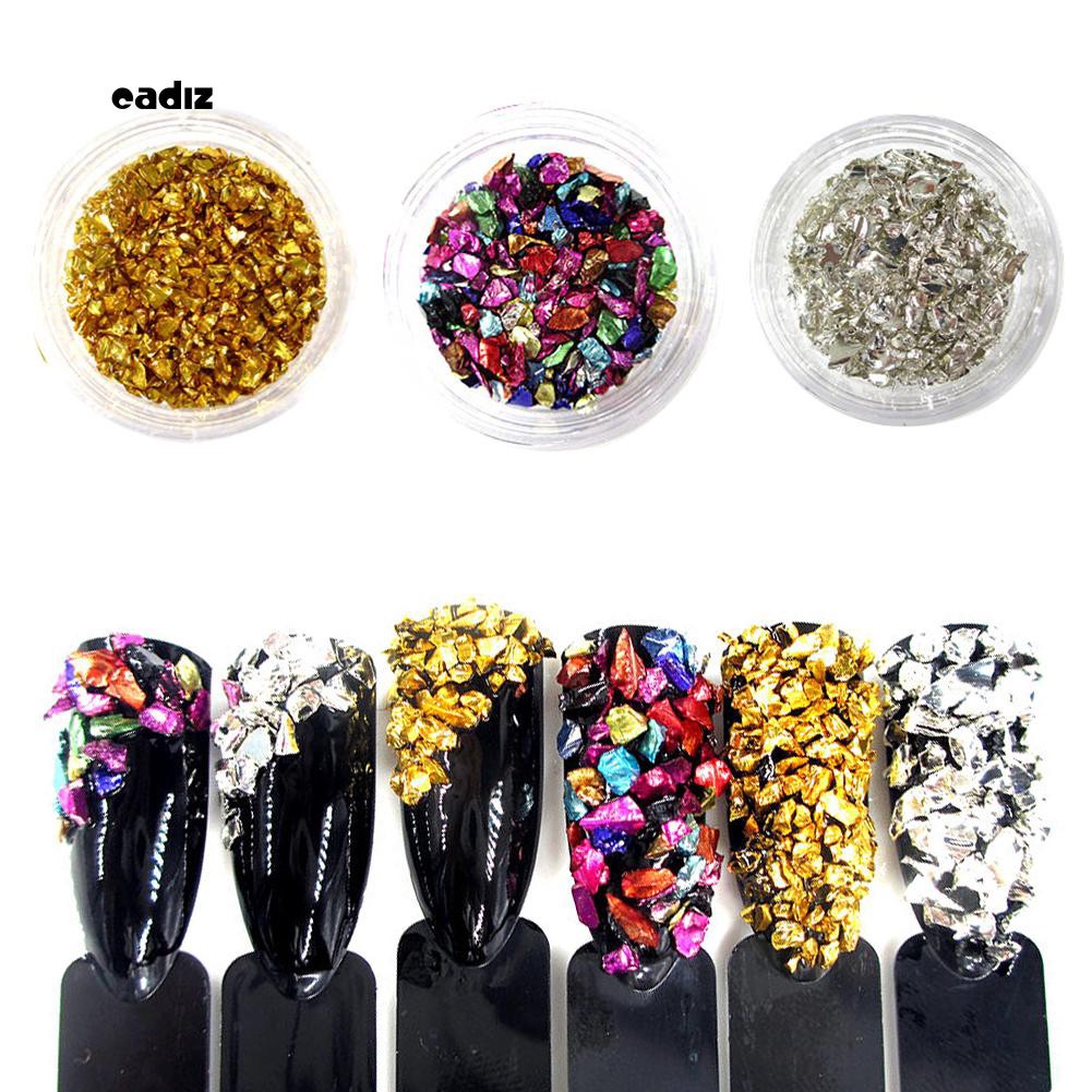 [Hàng mới về] Lọ phụ kiện đá nghiền nhiều màu sắc trang trí móng tay thời trang