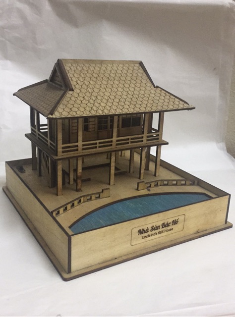 Mô hình nhà sàn Bác Hồ 18 x 17 x15cm