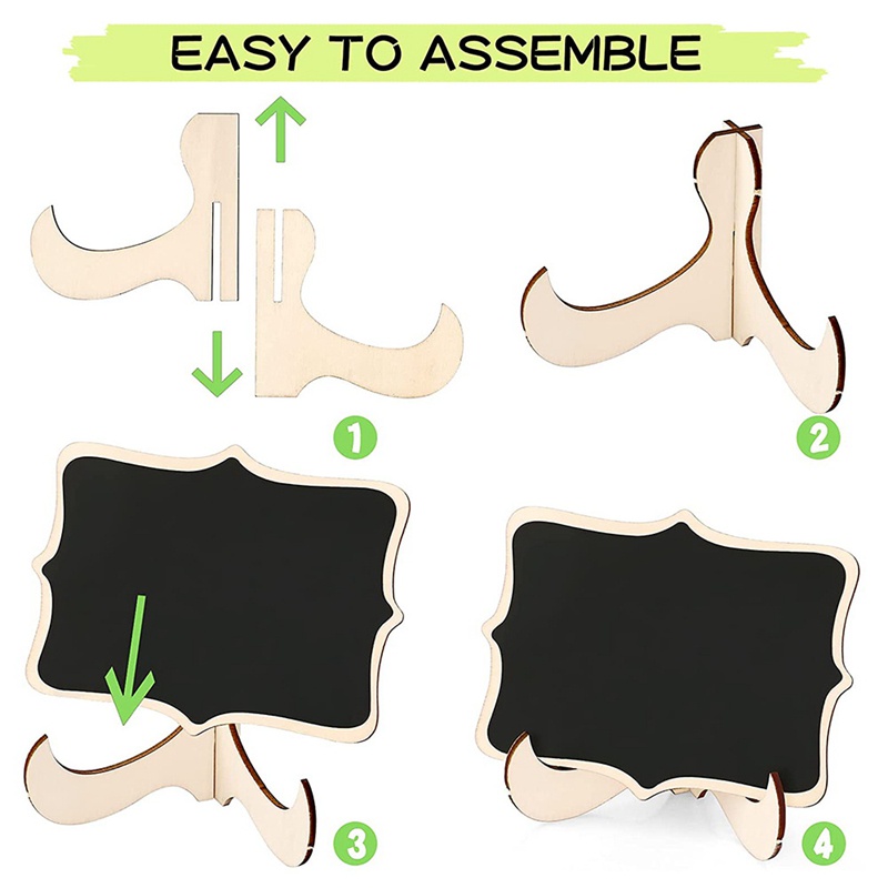 Bộ 20 Tấm Bảng Đen Viết Phấn Kèm Giá Đỡ Dành Cho Đánh Dấu Thức Ăn