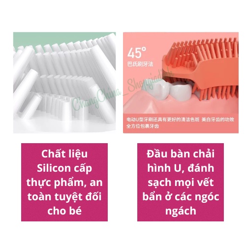 Bàn chải điện đánh răng cho bé silicon hình U Remax GH - 05