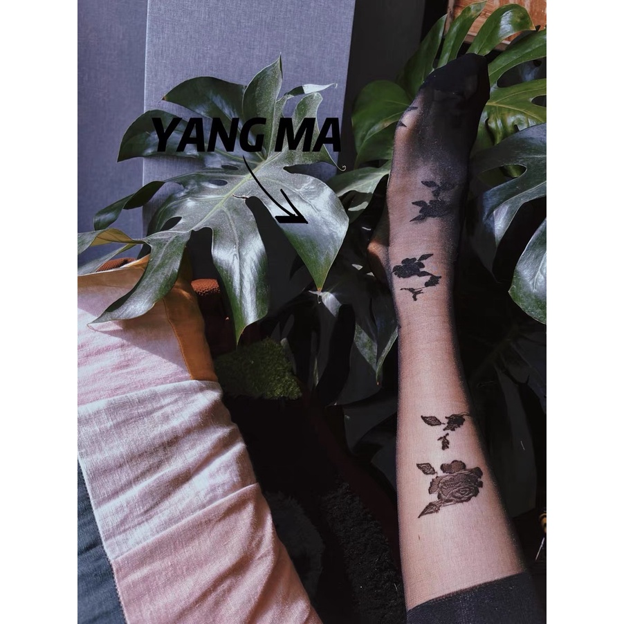 Tất Bắp Chân Siêu Mỏng Họa Tiết Hoa Hồng - Vani Store - TAT00186