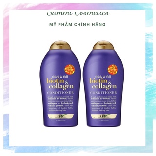 Freeship extra🔴 cặp dầu gội xả biotin&collagen tím ogx 577ml giúp tóc suôn mượt giảm gãy rụng $