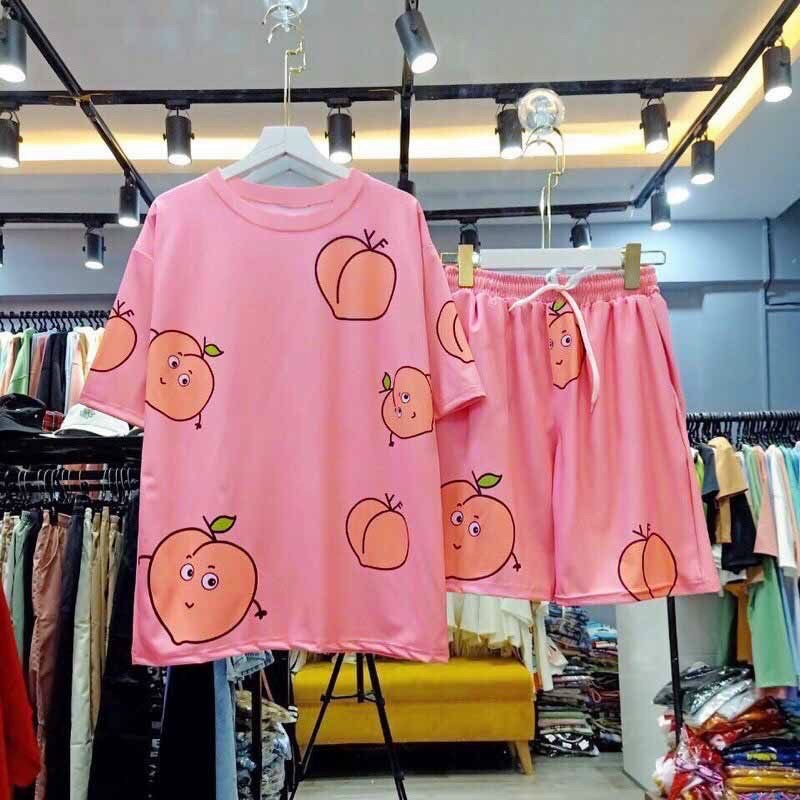 Set Bộ Nam Nữ Bơ Và Đào Siêu Cute