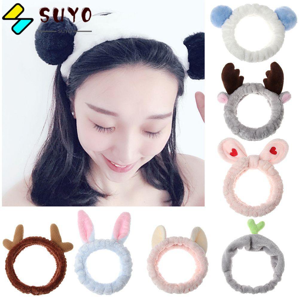 Băng đô nơ bằng lông cừu co giãn dùng khi rửa mặt cho nữ