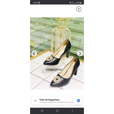 Giày cao gót đính đá sang trọng NAGA SHOES