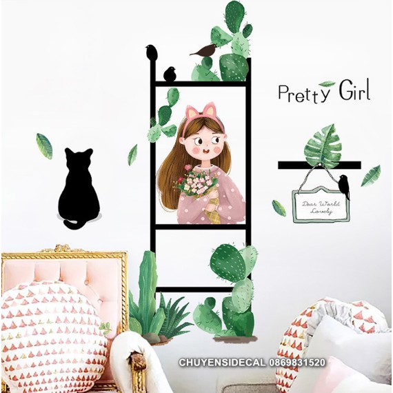 Decal dán tường - Xương Rồng độc đáo
