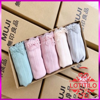 Hộp 5 quần lót nữ muji nhật chất mềm co giãn