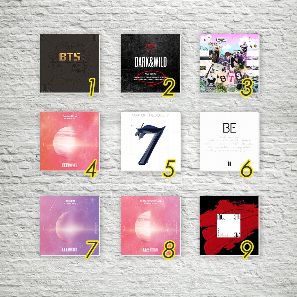 Frame dán tường bìa BTS Album 15x15cm dày 5mm, chất liệu form nhẹ, dễ dàng trang trí sự kiên hoặc tại nhà