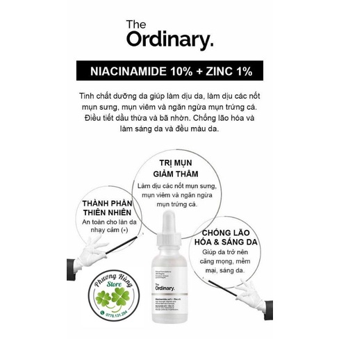Tinh chất TO Nia 10% + Zinc 1%