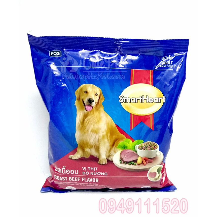 Thức ăn dành cho chó lớn vị Bò Nướng SMARTHEART ADULT 400g