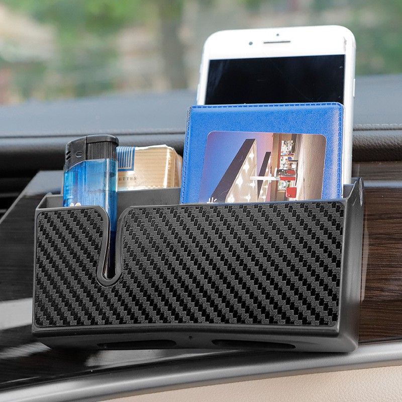 HƯỜNG AUTO ⚡️HÀNG HOT⚡️Hộp Đựng Đồ 2 Ngăn Đa Năng Cho Xe Hơi | Đựng Điện Thoại, Gói Thuốc Lá. Thẻ Xe