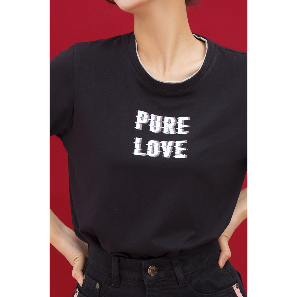 [Mã WABRGUM giảm 10% tối đa 30K đơn 99K] Áo thun in chữ Pure Love Thời trang nữ GUMAC ATC01016