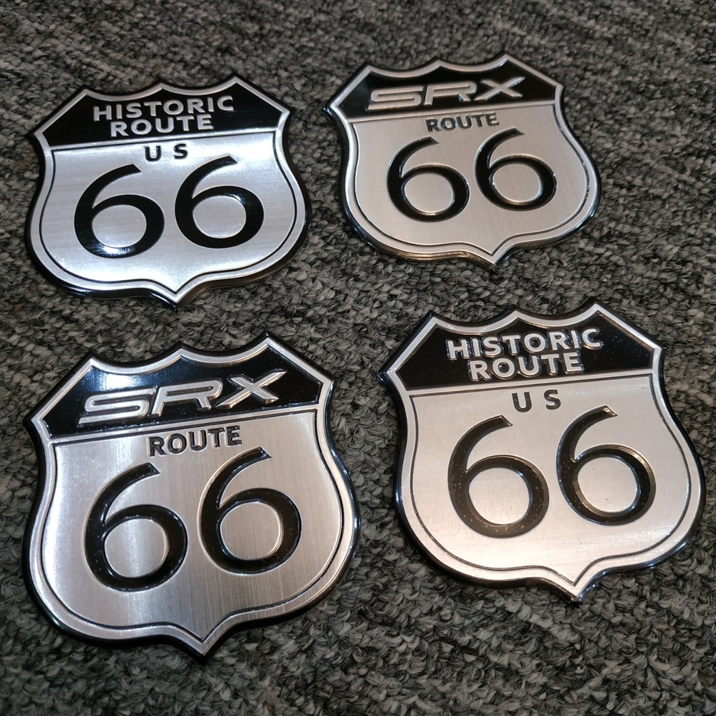 Tem nhôm dán xe Historic SRX Route  US 66 7x6.5cm
