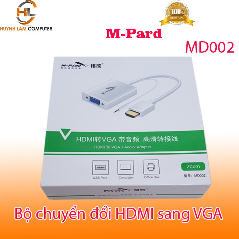 Cáp chuyển đổi HDMI sang VGA M-Pard MD002 dài 20cm có âm thanh