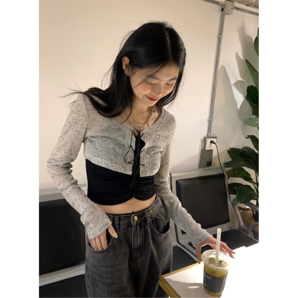 Set Áo Cardigan Dây Đan Chéo Màu Trơn + Áo Hai Dây Phong Cách Hàn Quốc Cá Tính Mùa Hè Cho Nữ