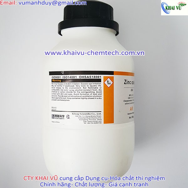 Kẽm oxit Zinc Oxide  ZnO TINH KHIẾT Xilong CHAI 500G Trung Quốc CAS 1314-13-2