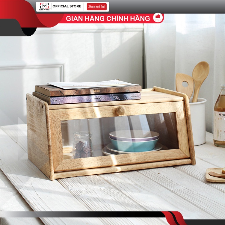 Tủ gỗ mini mặt kính để đồ nhà bếp phong cách hàn quốc - MW FURNITURE - Nội thất căn hộ