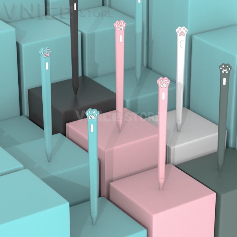 Vỏ silicon bọc bút dành cho Apple Pencil 2 1 Case Cute cat paw Color Silicone Cover