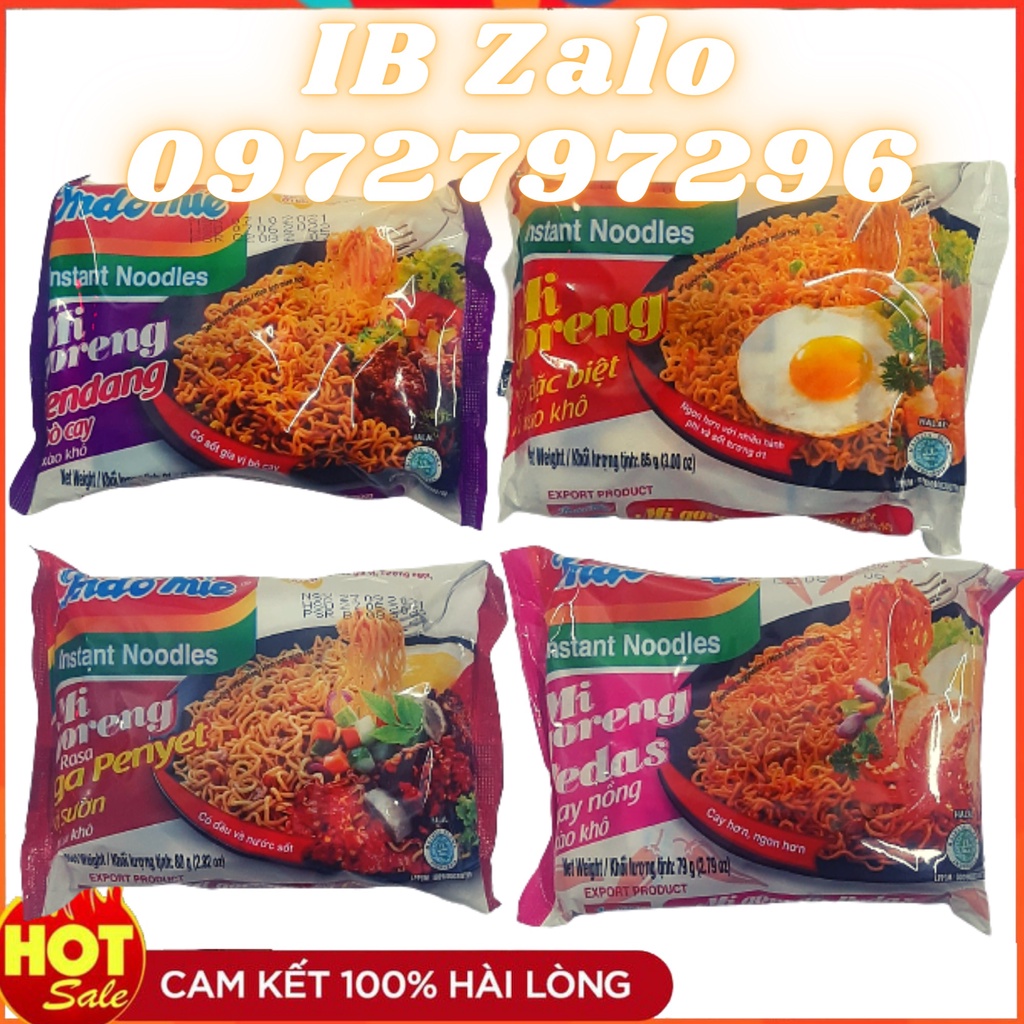 1 Thùng Mì Indomie 40 gói Mix đủ vị / Vị Bò Cay / Vị Cay Nồng / Vị Sườn / Vị Đặc Biệt - Mì Xào Khô Ngon Nhất Indo