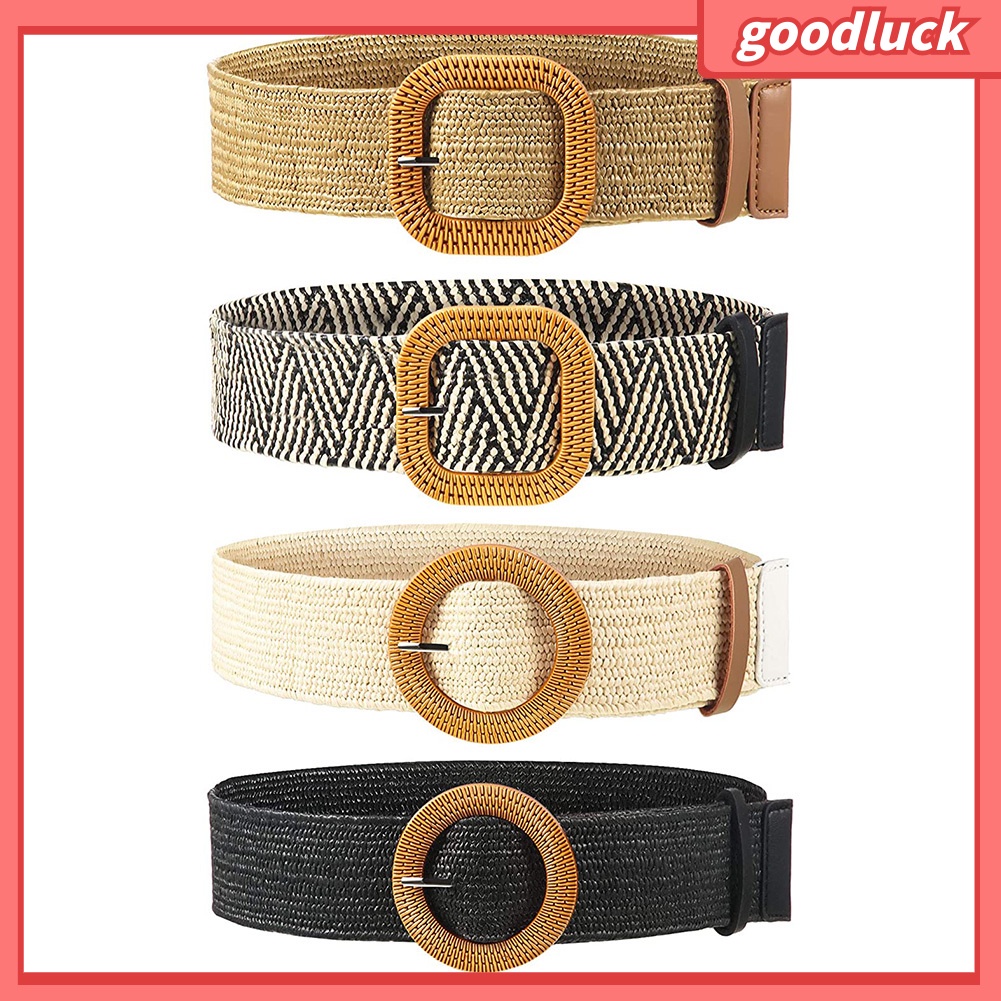 Thắt lưng dây bện bản lớn màu trơn phong cách vintage cho nữ