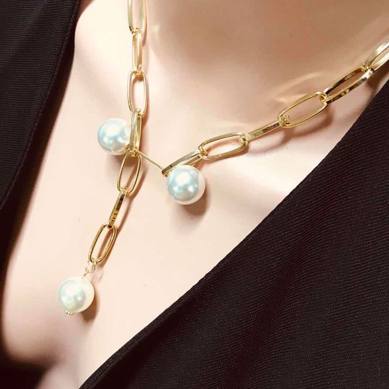 chocker vòng cổ xích to đính hạt thiết kế cá tính cho nữ mã th16556