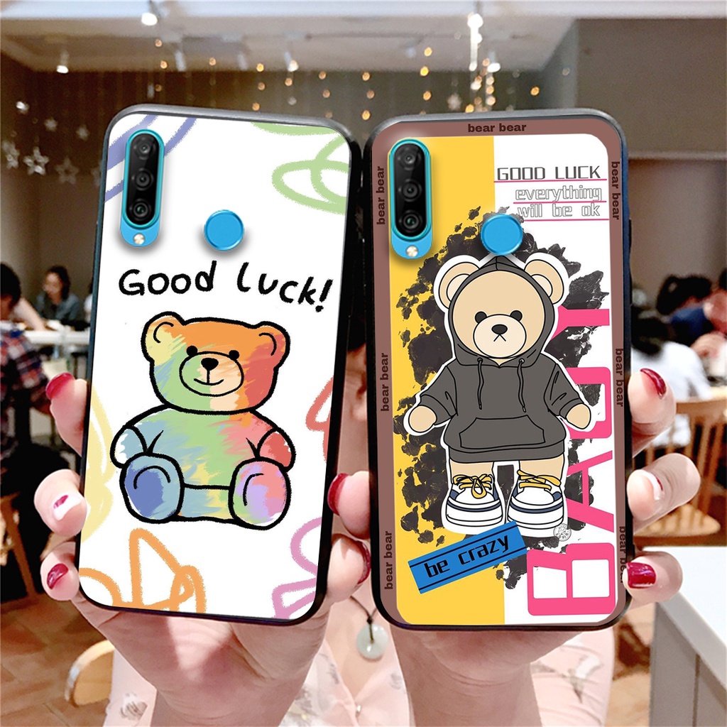 Ốp lưng Huawei Nova 4e / P30 Lite in hình cute, chú gấu tinh nghịch siêu chất siêu rẻ