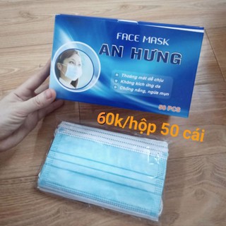 (Có sẵn) Hộp 50 cái khẩu trang y tế 4 lớp An Hưng